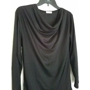 New Kfashion Black Ruched Longsleeved Shirt S